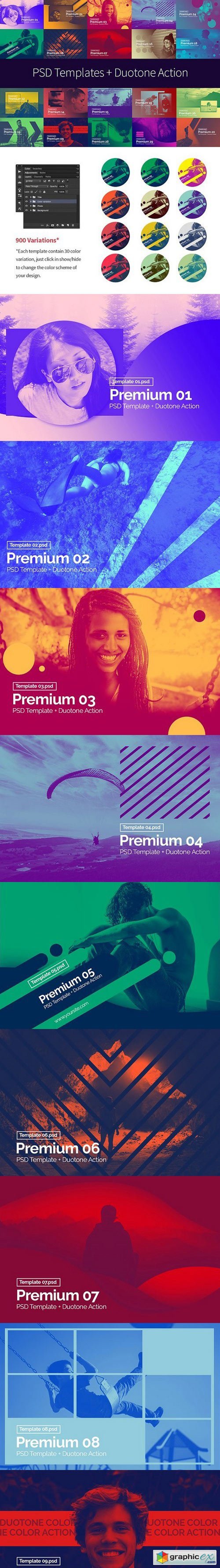 PSD Template + Duotone Action