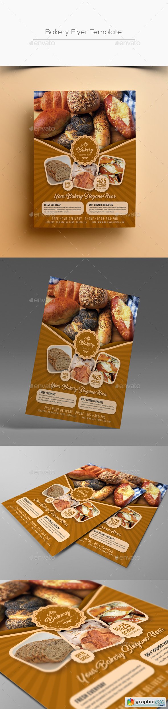 Bakery Flyer Template 19968114 Free Download Vector Stock Image