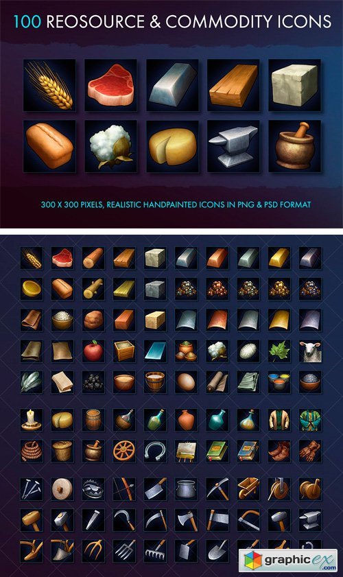 Resource Commodity And Tool Icons