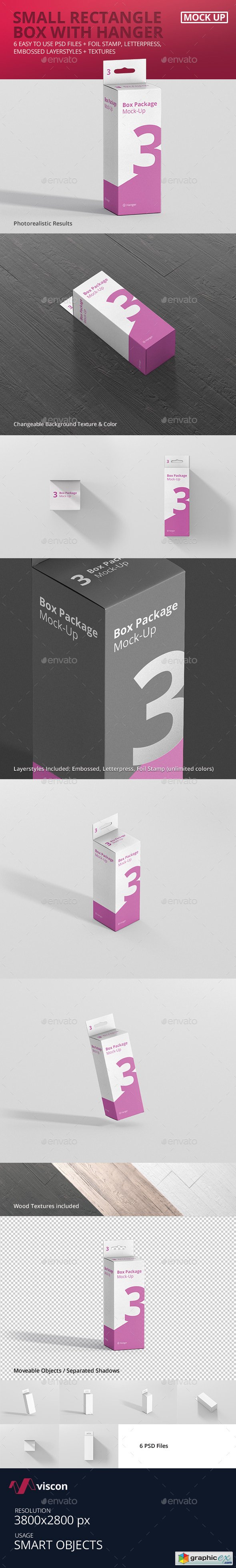 Package Box Mock-Up - Small Rectangle with Hanger