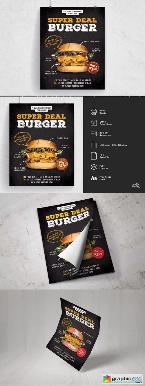 Fast Food Burger Promotion Flyer