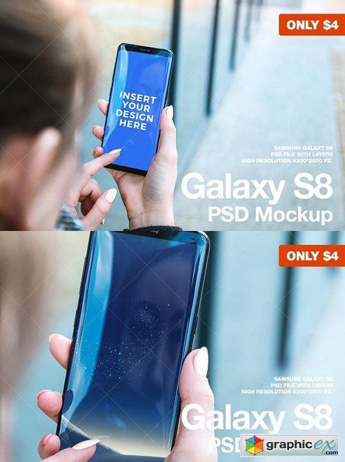 Galaxy S8 PSD Mockup