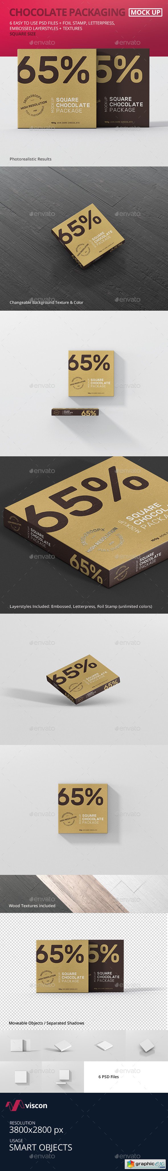 Chocolate Packaging Mockup Square Size