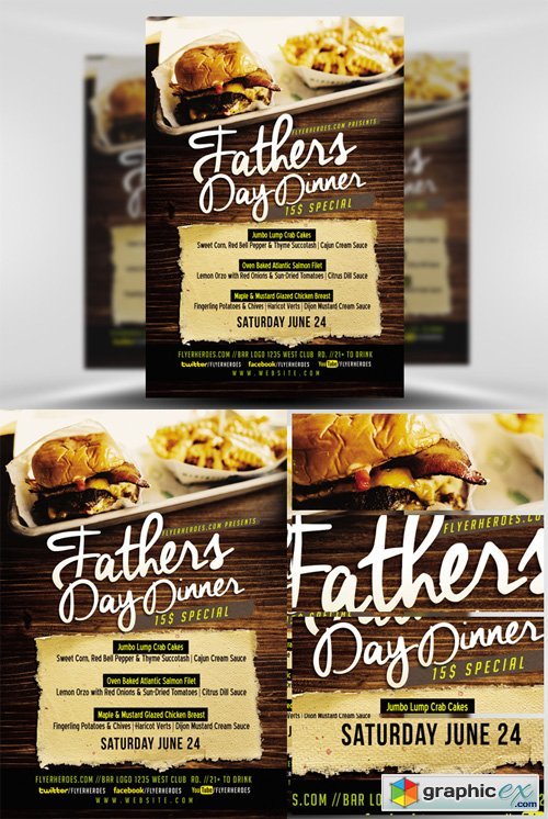 Fathers Day Dinner Flyer Template