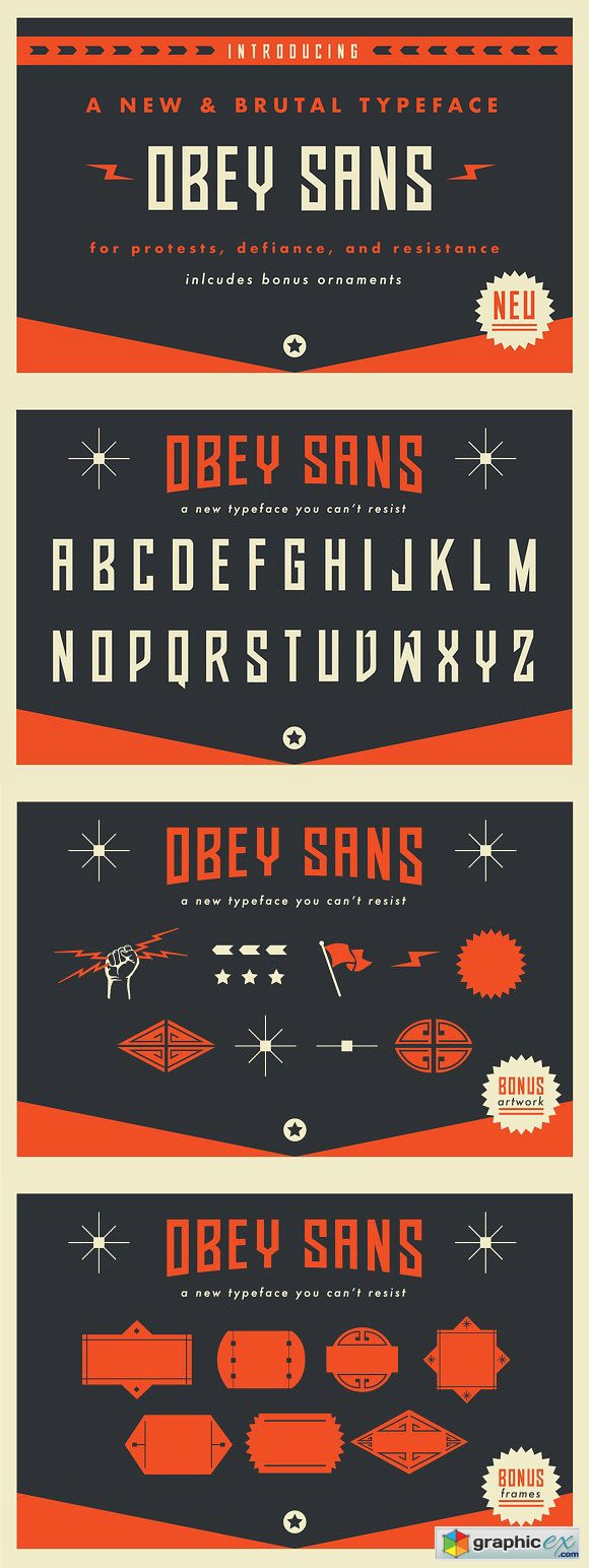 Obey Sans Typeface Font Display