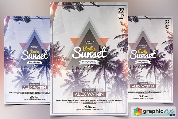 Party Sunset - PSD Flyer Template