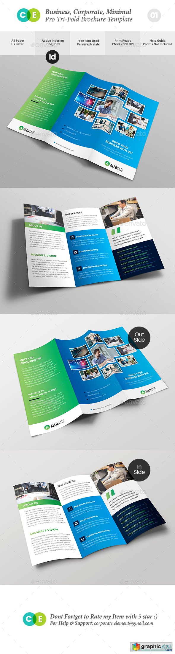Business Clean Corporate Pro Tri-Fold Brochure V01