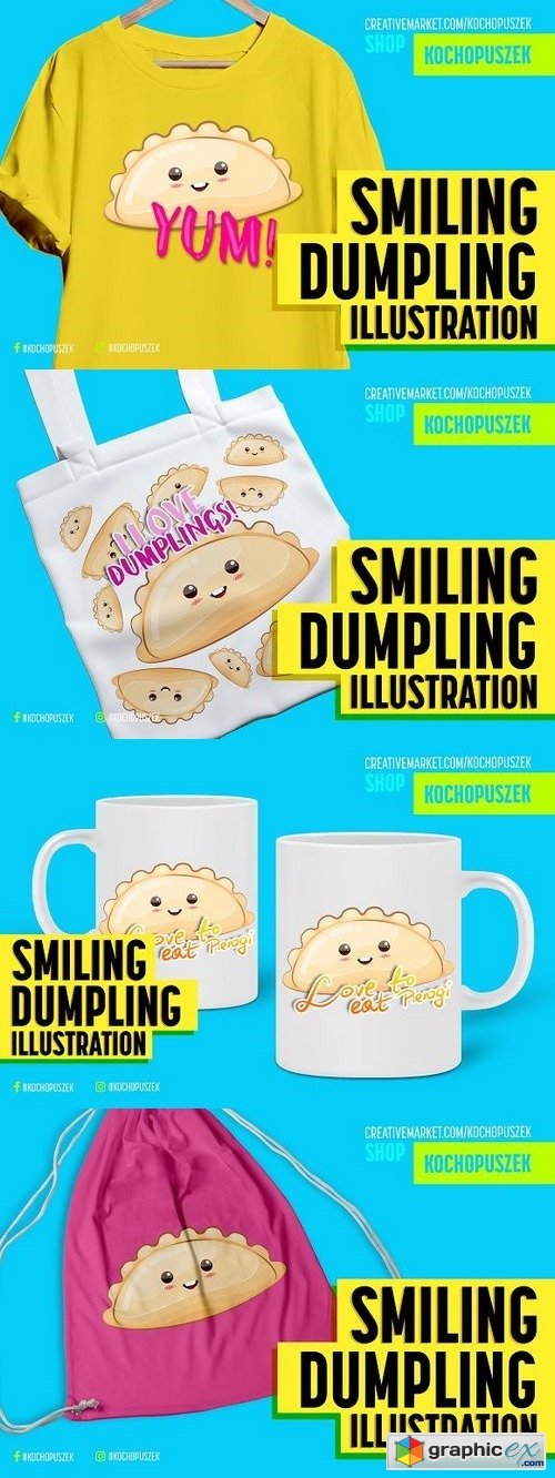 Happy Dumpling Illustration