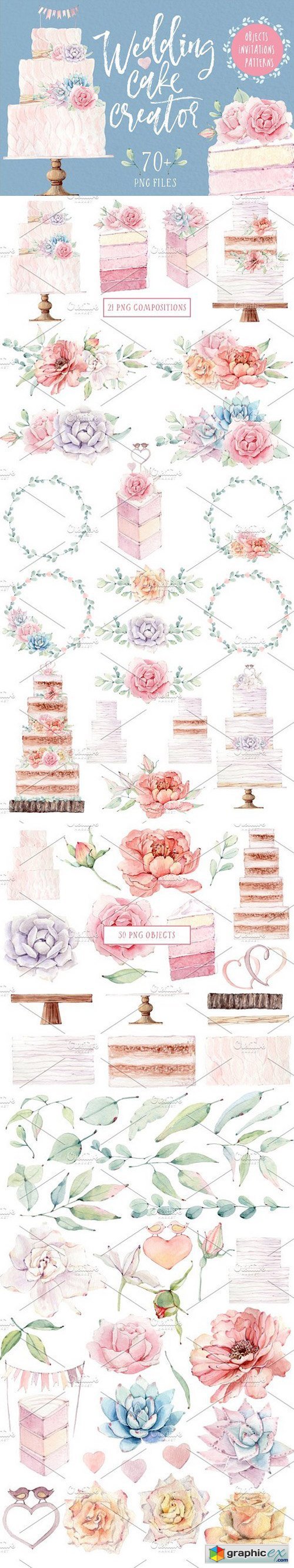 WEDDING CAKE CREATOR watercolor set