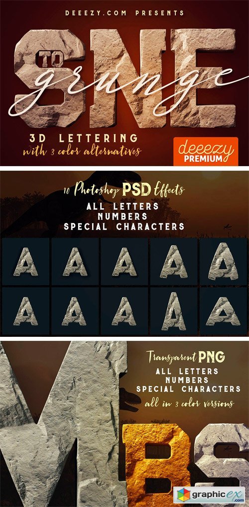 Grunge Stone - 3D Lettering