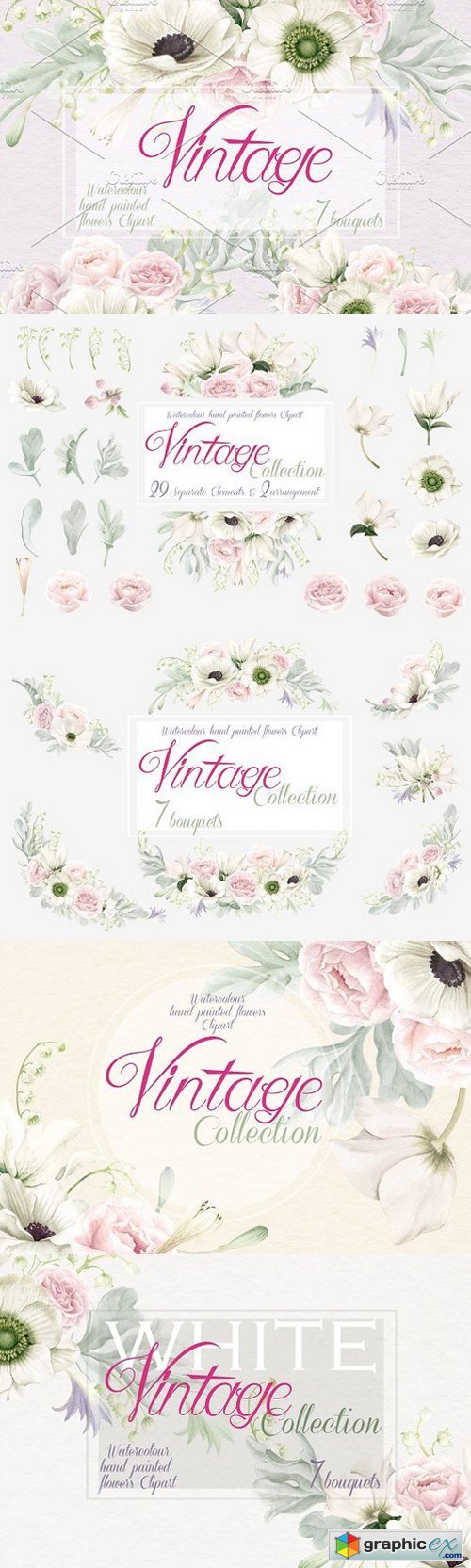 Vintage Collection, Anemones & Roses