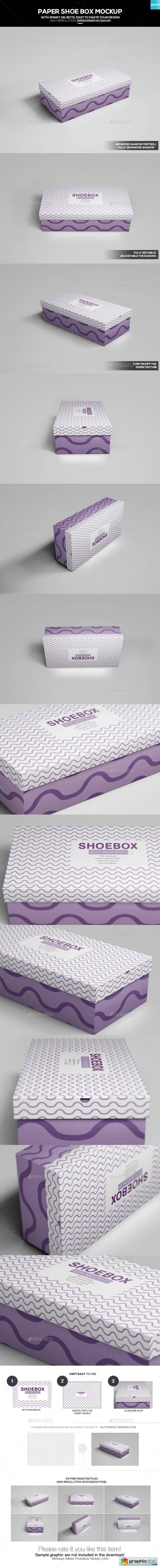 Paper Shoe Box Mockup