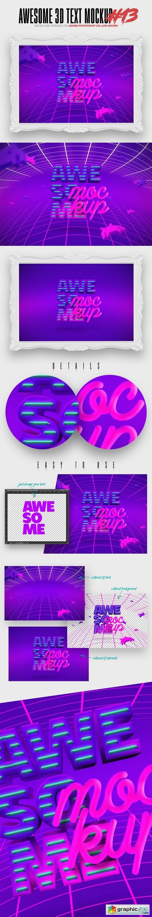 13 Awesome 3D Text Mockup - Ps CS6+ 000098