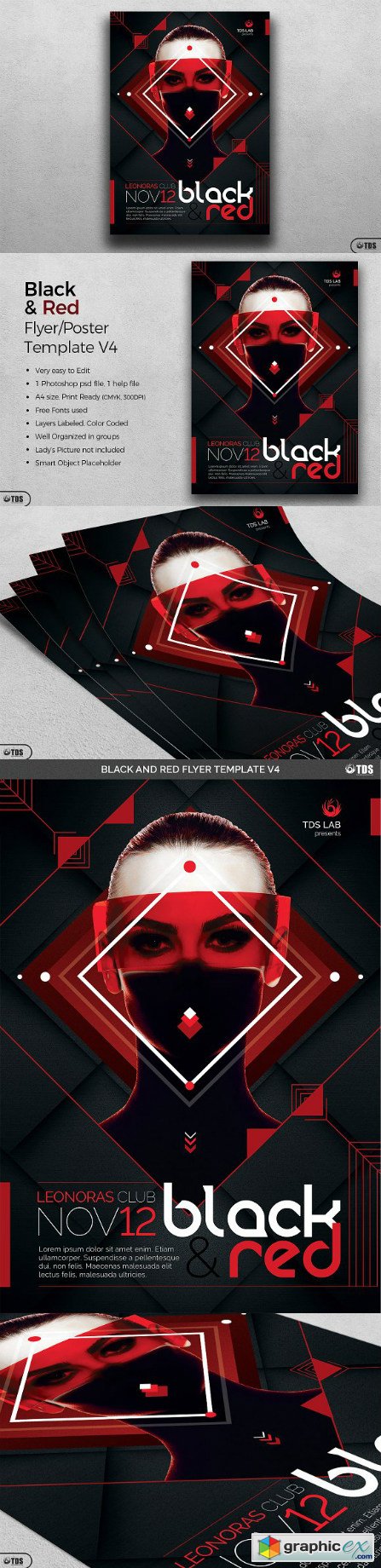 Black and Red Flyer Template V4