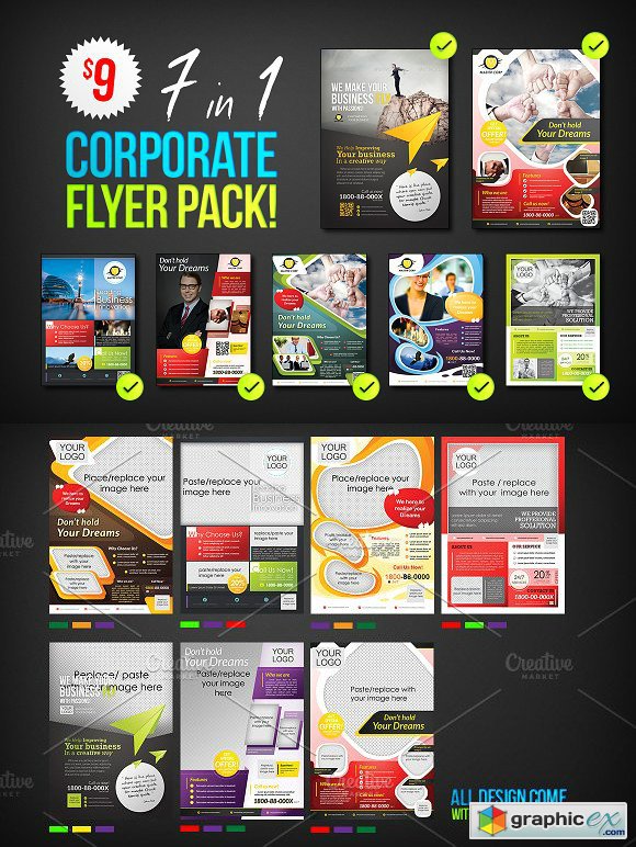 Corporate Flyers Psd Template 7 in 1