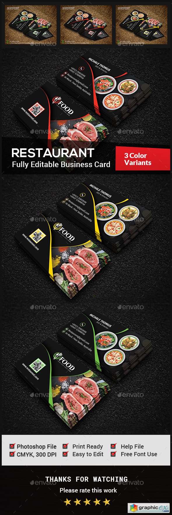 Restaurant Business Card 20116750