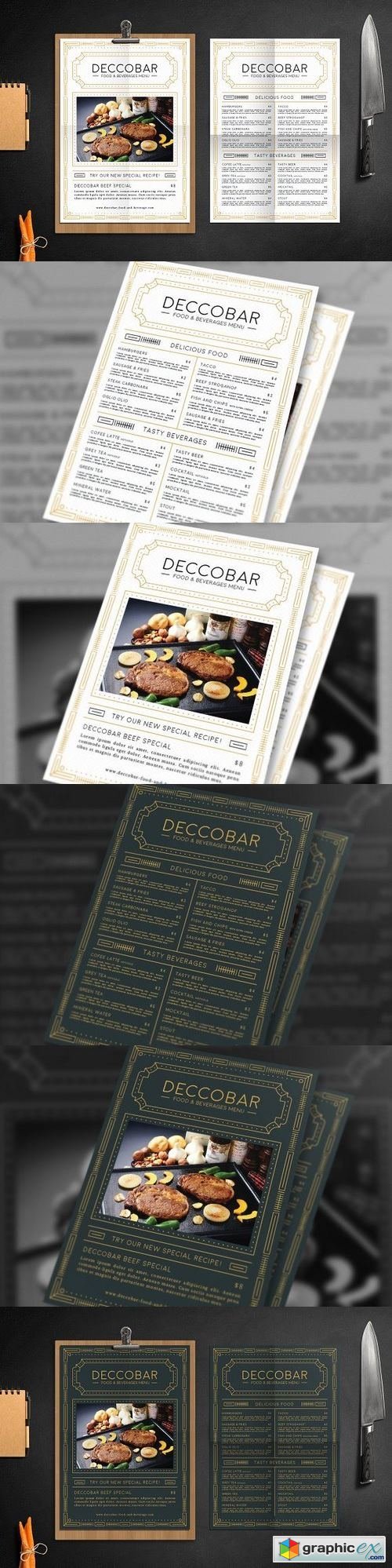 Art Deco Food & Beverages Menu