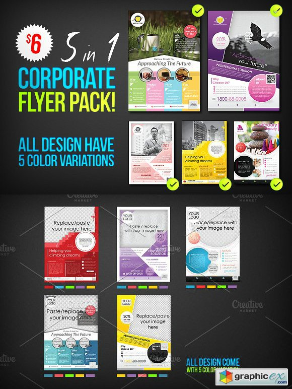 Corporate Flyers Psd Template 5 in 1