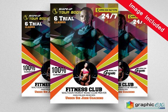 Fitness Club PSD Flyer Templates