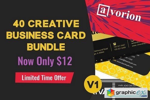 40 Business Card Bundle Only $12
