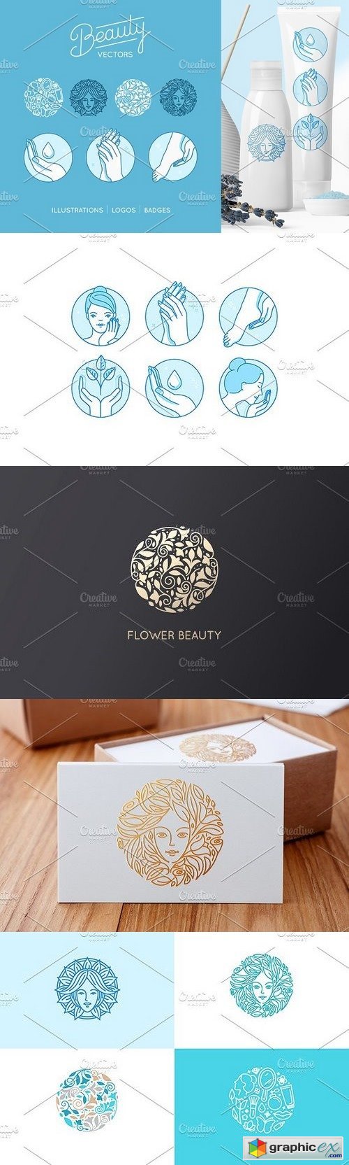 Beauty set - vector logos and badges