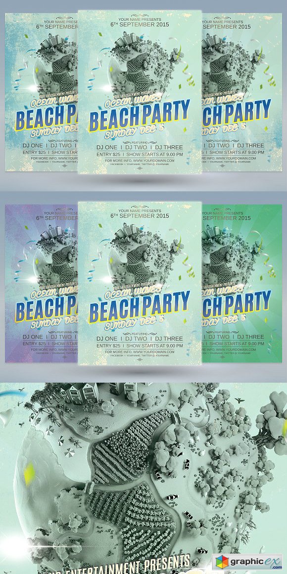 Beach Party Flyer 1614218