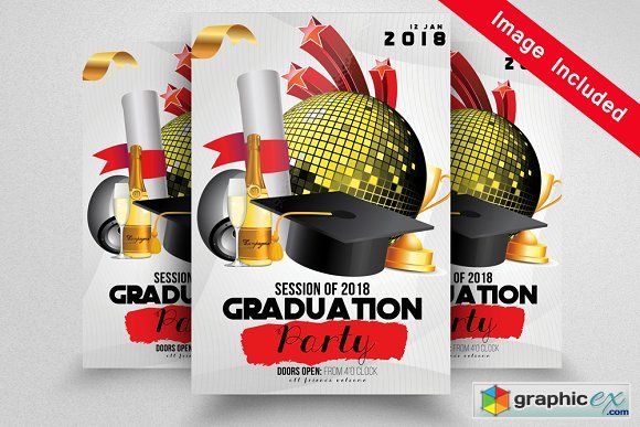 Graduation Party Flyer Template 1592172