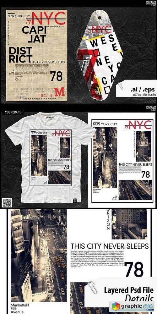 New York City / T-Shirt Print 1309651