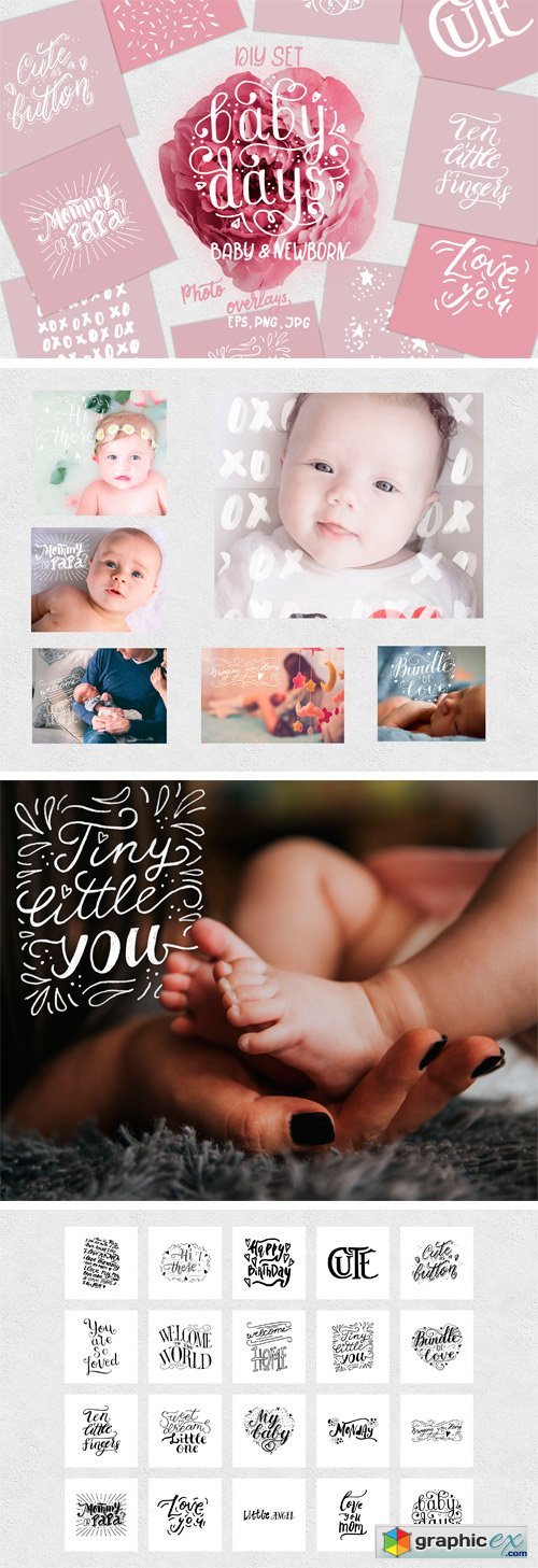 Baby & Newborn Photo Overlays SET