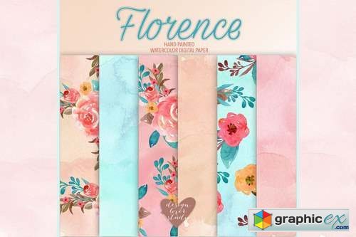 Watercolor "Florance" digital papers