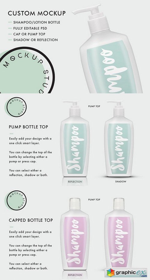 Shampoo or Lotion Bottle PSD Mockup