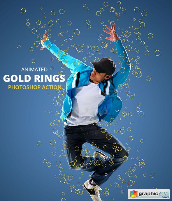 Animated Gold rings Photoshop Action