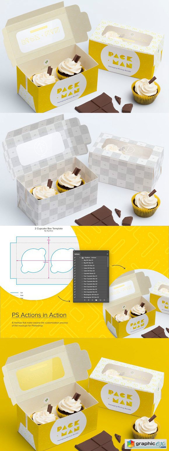 Two Cupcake Box Mockup 01