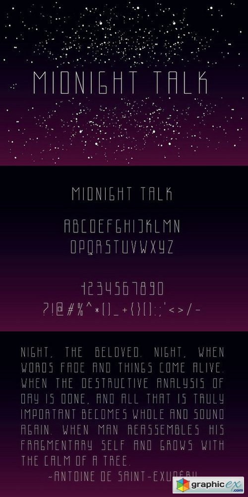 Midnight Talk Uppercaes Font