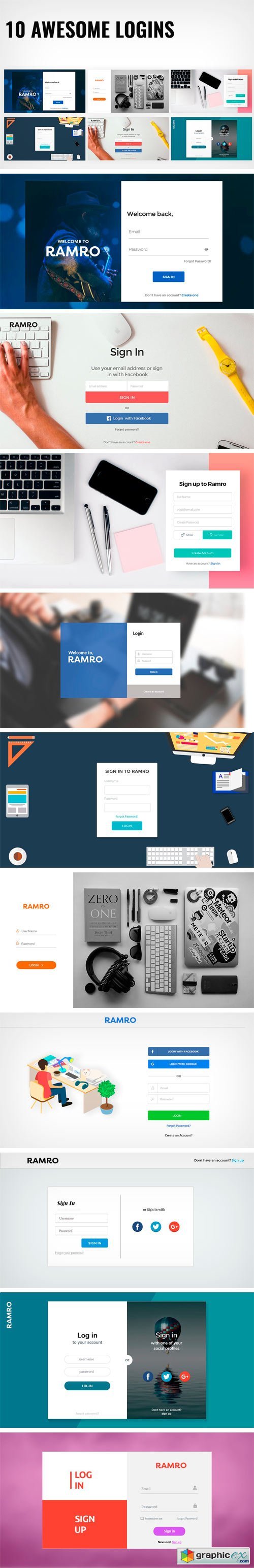 Ramro Web UI Kit - Login/Signups