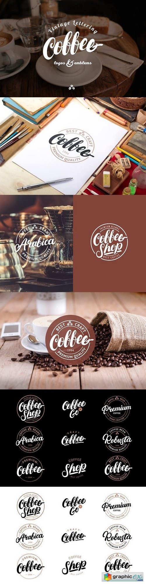 9 Letttering Vintage Coffee Logos