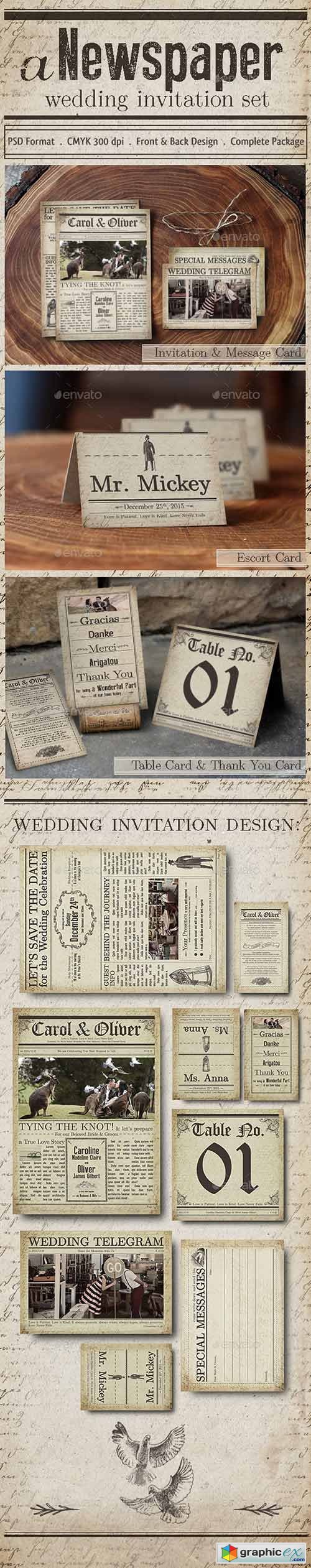 Newspaper Wedding Invitation
