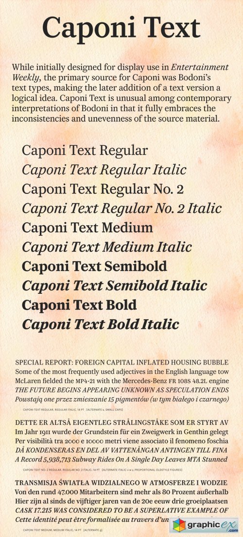 Caponi Text Font Family