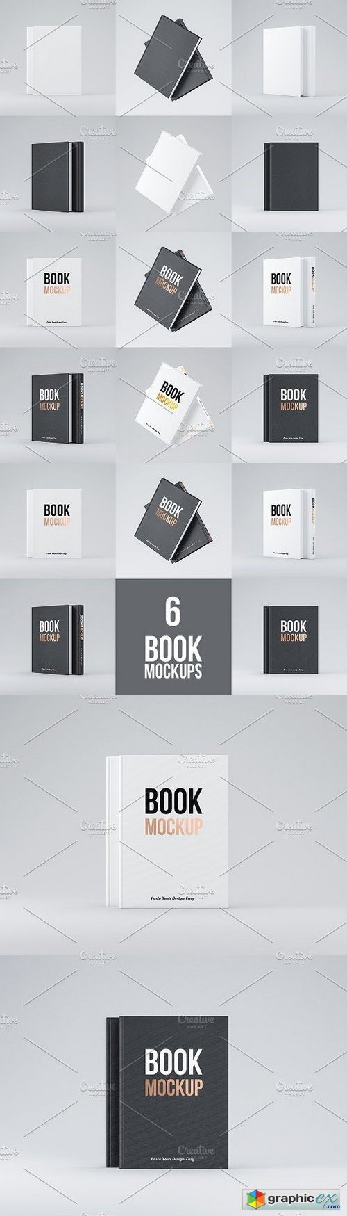 Set of 6 Book PSD Mockup