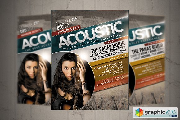 Acoustic Music Event Flyer Poste