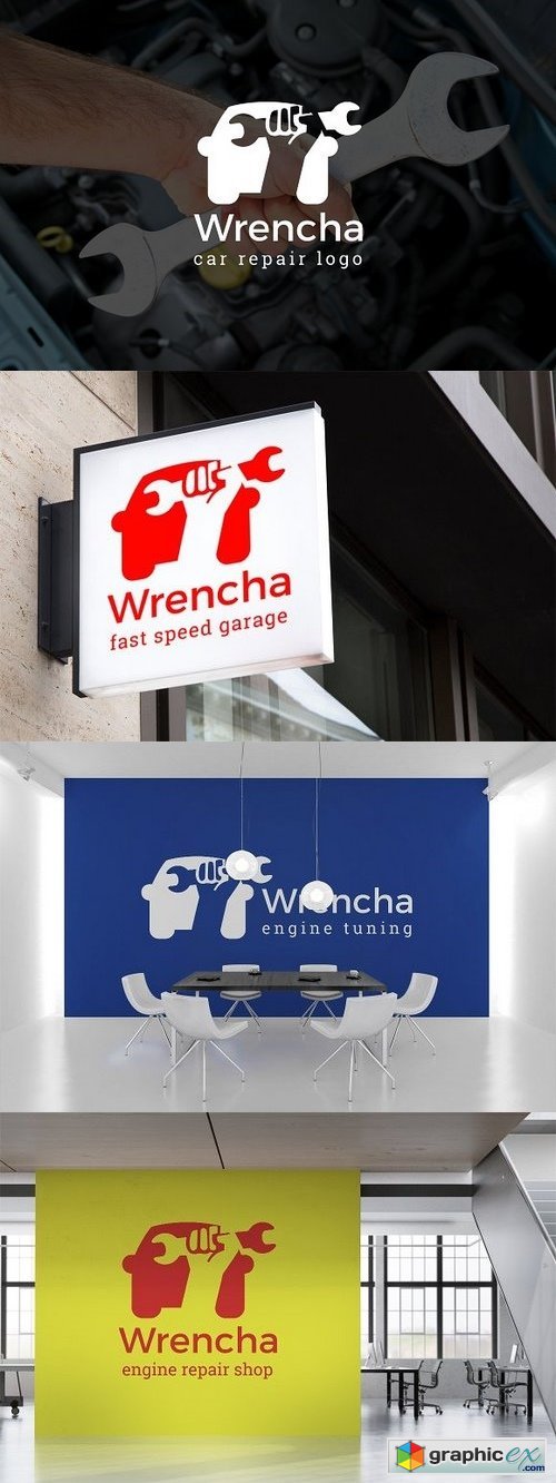 Wrencha : Car / Auto Repair Logo