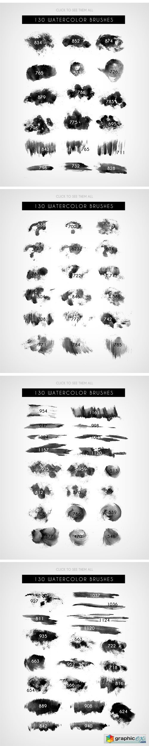130 Sponge Watercolor Brushes