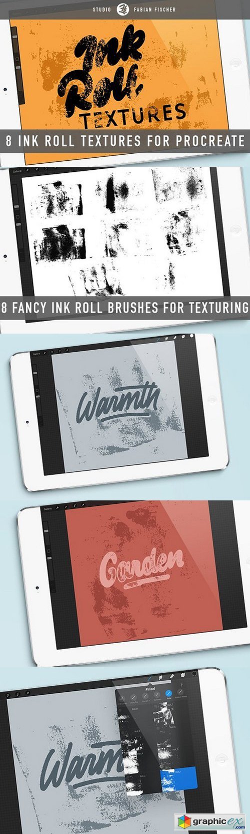 Ink roll textures for procreate app