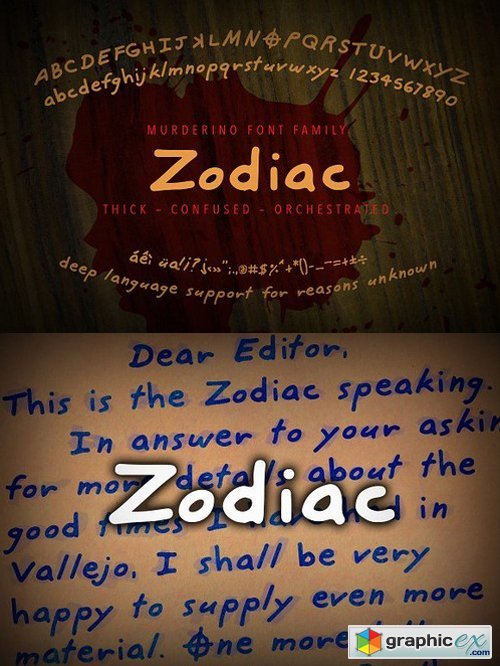 Murderino Zodiac Script Typeface