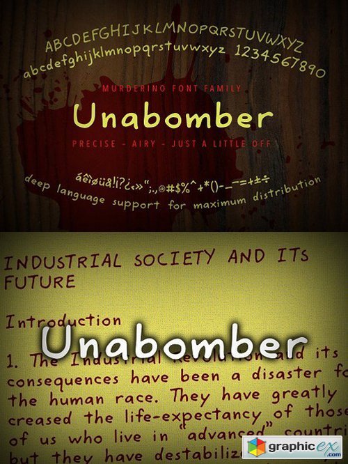 Murderino Unabomber Script Typeface
