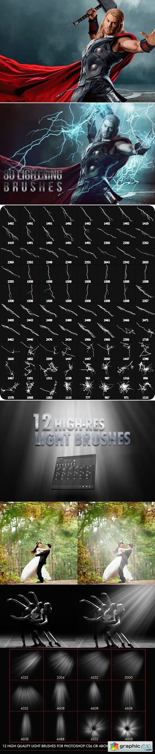 92 High-Res Lightning Photoshop Brushes