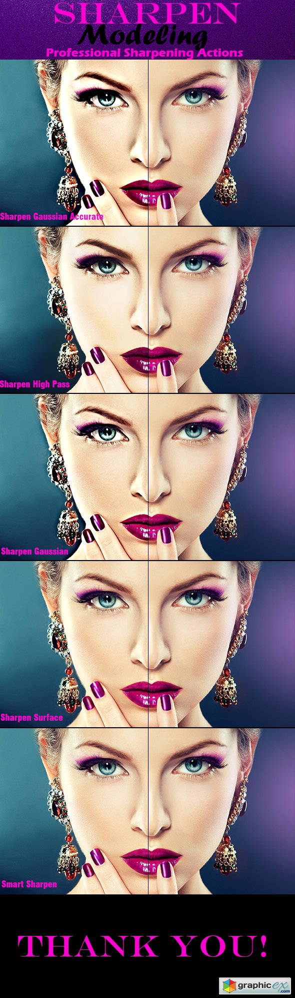 5 Sharpen Beauty PS Actions