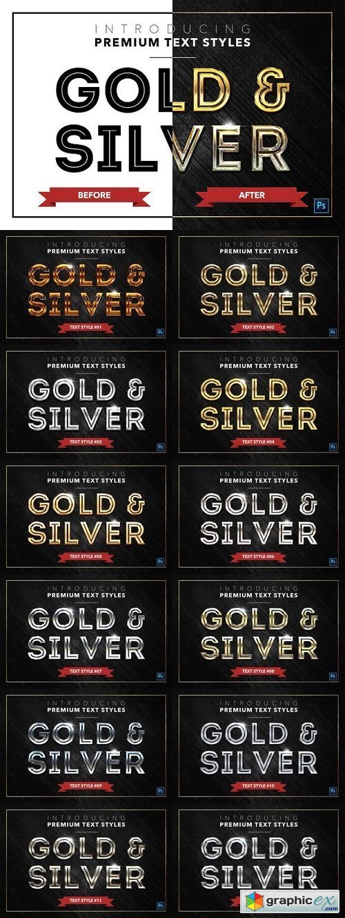 Gold & Silver #2 - 20 Text Styles