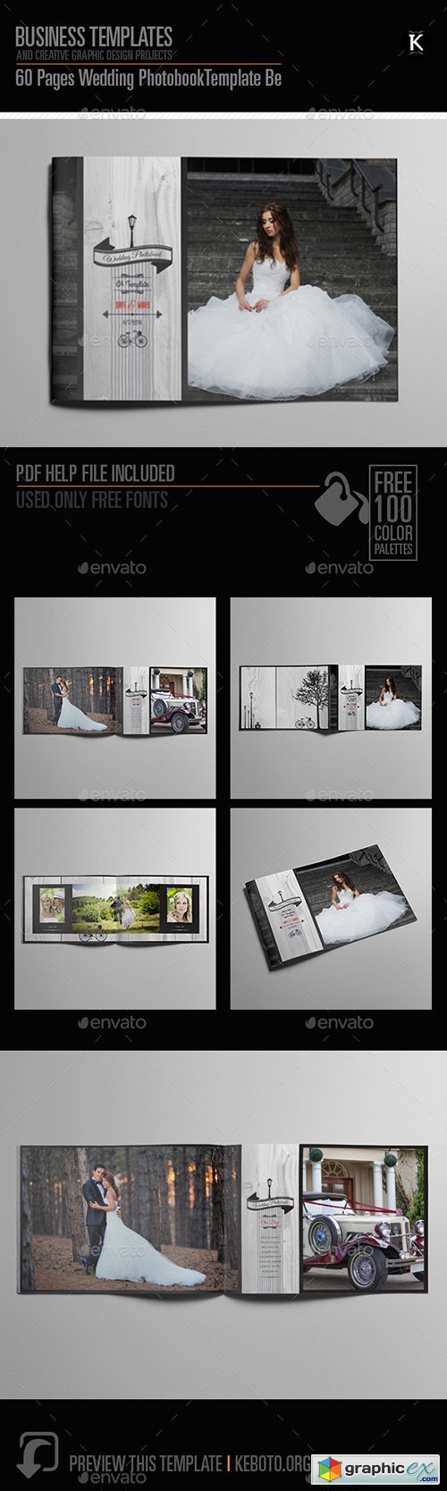 60 Pages Wedding PhotobookTemplate Be
