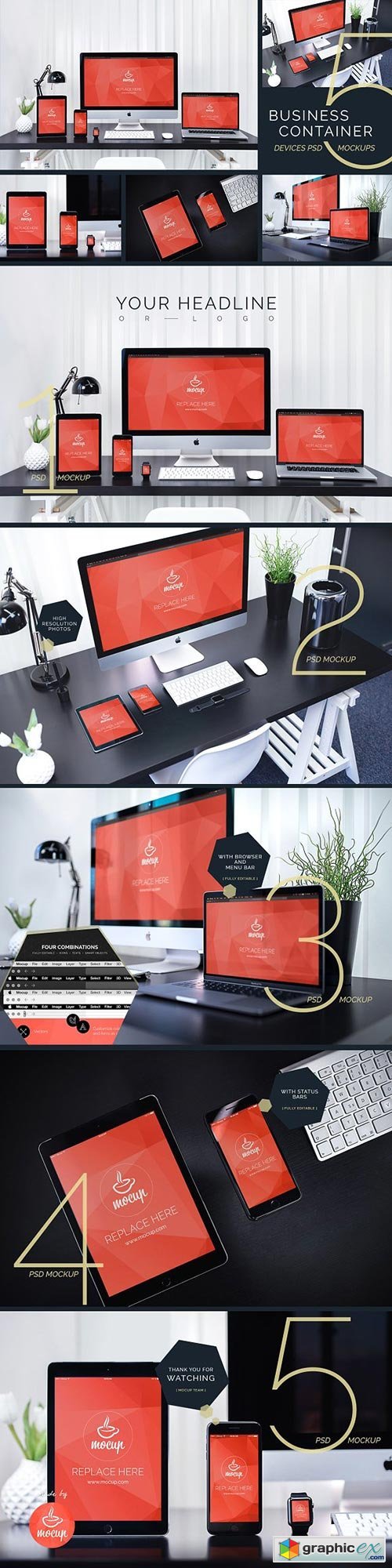 5 PSD Devices Mockups BC